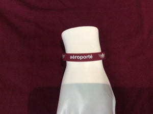 Airborne/ Aeroporte wrist band, maroon, silicone